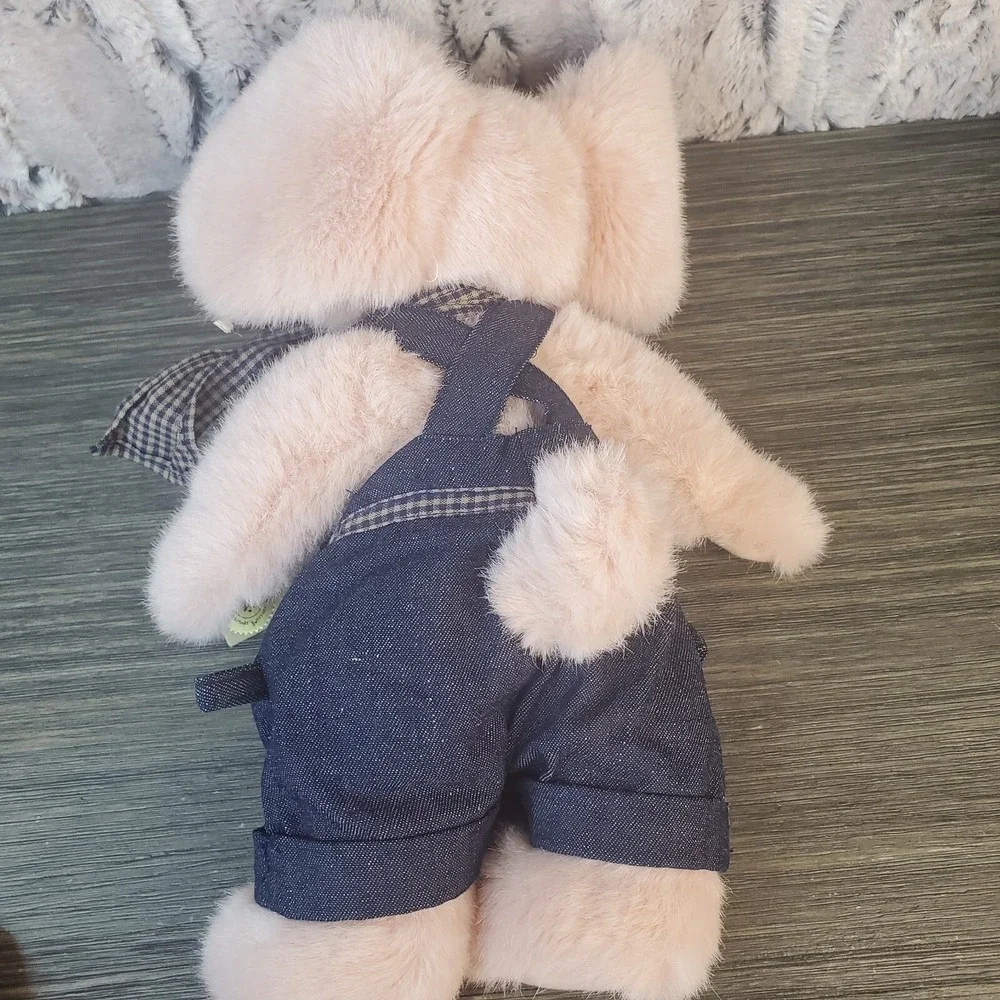 BOYD'S CRACKER BARREL EXCLUSIVE PLUSH STUFFED PINK PIG HAMILTON IN OVERALLS Tags